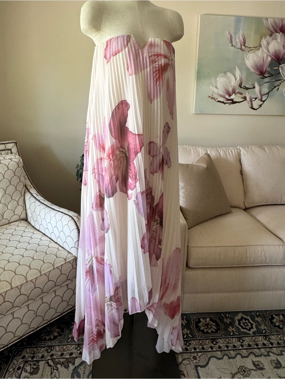Drift Rose Pleated High-Low Maxi Dress By VICI - Picture 4 of 16
